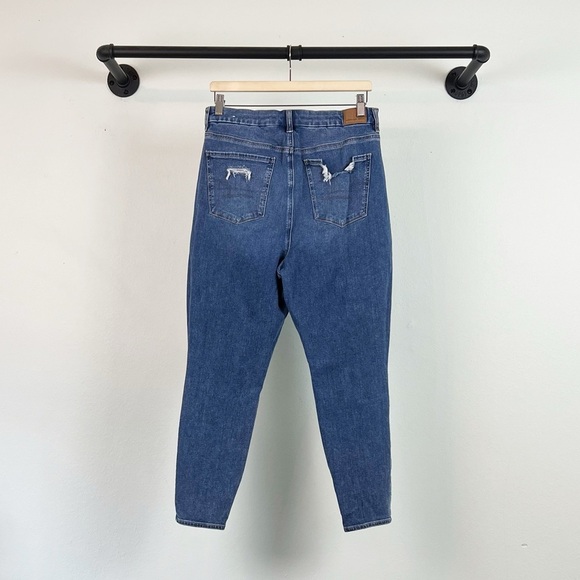 American Eagle The Dream Jean Curvy High Rise Jeggings Patched Ripped 12 SHORT - Picture 4 of 6